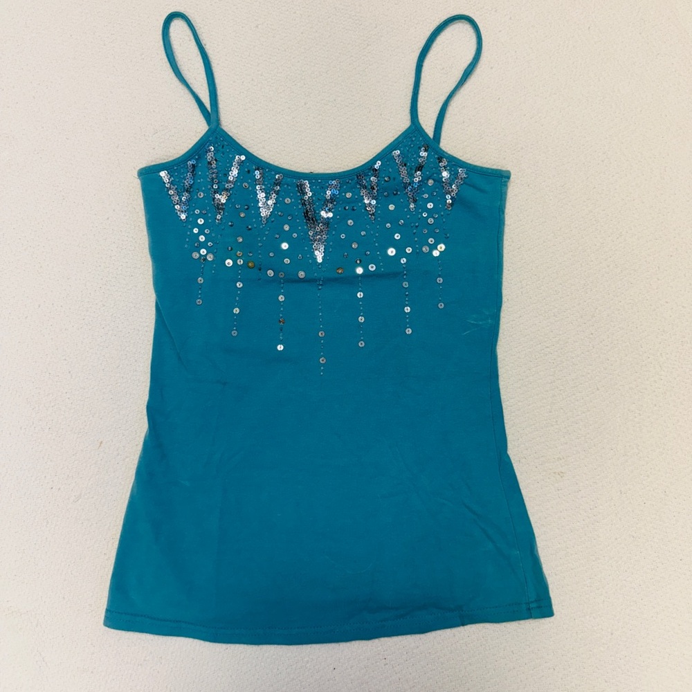 Roommates Turquoise Sequin Camisole